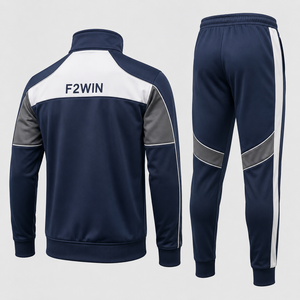 ชุดวอร์มผู้ชาย F2WIN สีดำเบจ แต่งสีตัดกัน แจ็คเก็ตซิปเต็มตัว กางเกงขายาว ชุดกีฬา แห้งเร็ว ผลิตจากโพลีเอสเตอร์ เหมาะสำหรับใส่ในฤดูใบไม้ร่วง ขายส่ง - Product Image 6