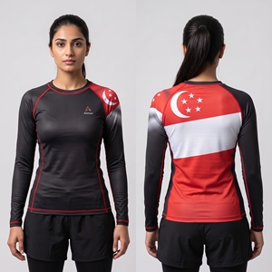 Rashguard personnalisé Union Jack pour femme, manches longues, compression BJJ, drapeau britannique, MMA, grappling, surf, vente en gros Australie OEM - Product Image 5