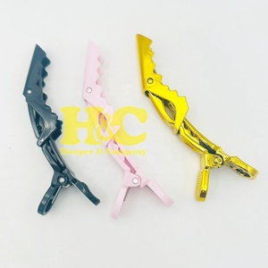 Pinces à cheveux professionnelles en plastique, type crocodile, à forte tenue, durables, design à double charnière, grandes pinces personnalisées - Product Image 2