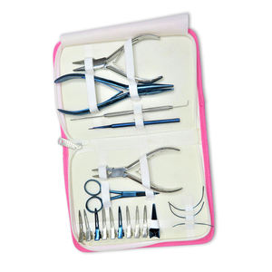 ZARNAB SURGICAL Nouvelle Arrivée Kit d'outils d'extension capillaire durable à micro-liens noués à la main, étanche, en acier inoxydable doré et plastique - Product Image 2
