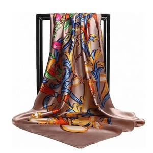 NORTH APPROACH Women's <b>Square</b> <b>Silk</b> <b>Scarf</b> Floral Print Elegant Multi-Functional Fashion Accessory All Seasons - Product Image 1