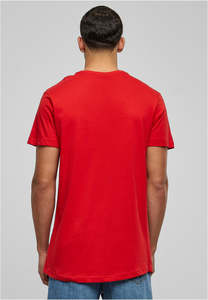 Custom Logo Men <b>Red</b> T <b>Shirt</b> Longline Streetwear Short Sleeve Hip Hop Style Cotton Plain Apparel Crew Neck Scalloped Men's <b>shirts</b> - Product Image 2