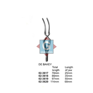 Pinzas Debakey de Acero Inoxidable para Cirugía Cardiotorácica, Instrumentos Médicos, Mandíbulas Curvas Manuales - Product Image 6