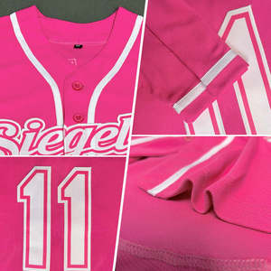 Camiseta de Béisbol Personalizada por Sublimación, OEM, 100% Poliéster, Informal, con Botones al Frente, Nombre del Equipo, Número, Ropa Deportiva - Product Image 3