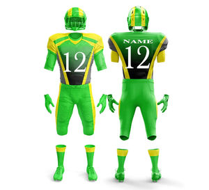 Maillot de football américain sublimé vert et jaune pour garçons, coupe ajustée, anti-humidité, toutes saisons, vêtement de sport - Product Image 4