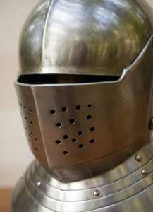 Casque de chevalier médiéval portable avec visière, armure entièrement en acier pour reconstitution historique, cosplay, cadeau - Product Image 3