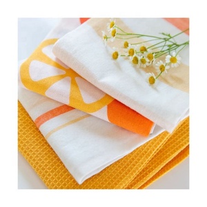 Custom Made <b>Microfiber</b> Cartoon Dishcloth Kitchen <b>Towels</b> Stylish White Orange Embroidery Highly Absorbent Reusable Travel - Product Image 1