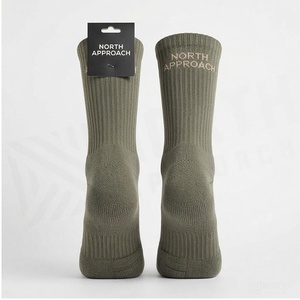 North Approach Crew Athletic <b>Socks</b> Solid Olive Green Breathable Hiking <b>Socks</b> for Adults Spring Season - Product Image 2