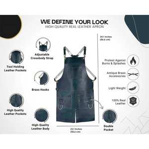 Delantal de soldadura de cuero de alta cobertura para un trabajo seguro, estilo utilitario para taller y garaje. - Product Image 4