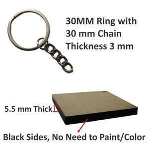 Porte-clés vierges en MDF naturel pour l'artisanat, la peinture, la résine, le découpage, la base de porte-clés Mandala - Product Image 3