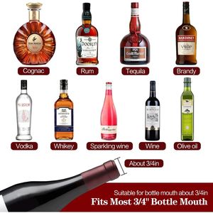 Set da 48 Versatori Classici in Acciaio Inossidabile per Liquori e Vino con Tappo Antipolvere in Gomma - Strumenti da Bar per Versare Velocemente - Product Image 4