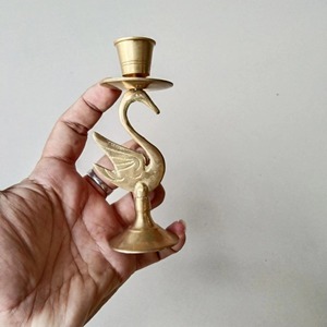 Designer Swan Shape Gold Metal <b>Candle</b> Stand Decorative Accent Suitable For Bedroom Decor For Warm And Cozy Ambience From India - Product Image 4