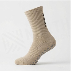 Crew <b>Socks</b> Solid Color Beige Breathable Knitted Cotton Adults Daily Casual Spring Season - Product Image 3