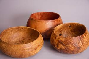 Juego de Tazones de Madera Natural Hechos a Mano, Estilo Clásico, Ligeros, Ecológicos, para Servir Ensaladas, Frutas, Vajilla de Cocina - Product Image 3