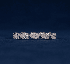 Anillo de Diamantes Cultivados en Laboratorio de Oro de 14K, Anillo de Eternidad con Forma de Pera, Anillo de Boda de 2.07CT, Joyería Fina de Lujo - Product Image 2