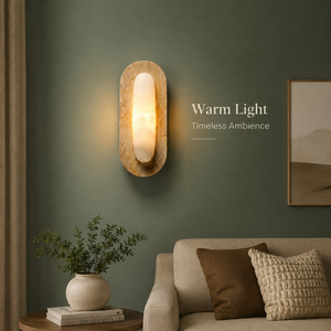 Modern Natural Stone LED <b>Wall</b> <b>Sconce</b> E26 Marble Shade Minimalist Luxury Indoor <b>Lighting</b> Fixture for Bedroom Hotel Living - Product Image 2