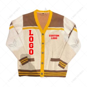 Suéter Iota personalizado, cárdigan transpirable de lana/acrílico, suéter de punto, ropa de fraternidad griega, calidad premium, invierno - Product Image 1
