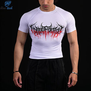เสื้อยืดออกกำลังกายผู้ชายไซส์ใหญ่แบบรัดรูป แขนสั้น เป็นมิตรกับสิ่งแวดล้อม ซับเหงื่อ ระบายอากาศ เหมาะสำหรับฟิตเนส ออกกำลังกาย และเล่นกีฬา - Product Image 1