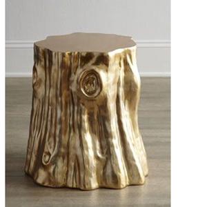 Tabouret en aluminium exclusif de haute qualité en promotion – Mobilier de qualité supérieure, tabouret en métal avec finition dorée, ottoman en laiton - Product Image 4