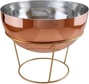 Maceta Moderna de Cobre con Soporte Dorado para Plantas de Interior, Uso en Escritorio, Diseño Minimalista, Acabado Cromado - Product Image 5