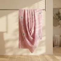 Tissu en coton rose clair brodé en gros avec motif floral ondulé pour robes féminines, ensembles coordonnés, décoration intérieure et artisanat