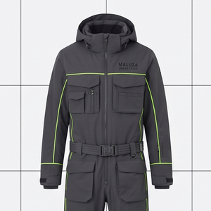 Combinaison de ski imperméable à capuche pour homme, personnalisable par sublimation, thermique, coupe-vent, pour la montagne et le snowboard, en polyester/nylon - Product Image 3