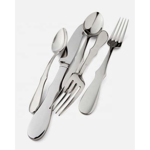 Unique Vintage Royal Design Stainless Steel Cutlery <b>Set</b> Silver Matt Handle Knives Spoons Forks for Dining School <b>PC</b> Material - Product Image 1