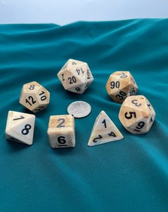 Compact Bone <b>Dice</b> <b>Set</b> Travel Size Clear Numbers Lightweight Build Portable Tabletop Game Pieces - Product Image 5