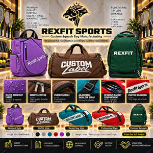 Bolsa Personalizada para Raqueta de Squash con Correa de Hombro Ajustable, Cierre de Cremallera, Estuche para Transportar Equipo Deportivo para Entrenamiento, Unisex - Product Image 5