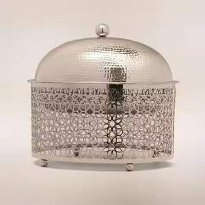 Calentadores de Comida Dobles de Lujo, Premium, de Acero Inoxidable, con Base Rectangular Ornamentada, para Buffet - Product Image 5