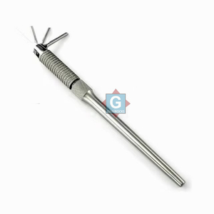 Instrumento Quirúrgico Dental de Acero Inoxidable con Empuñadura Moleteada, Giratorio Manual, Clase I, Plateado - Product Image 1