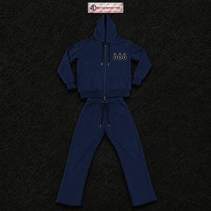Conjunto Deportivo Azul Marino con Logotipo de Bolsa de Dinero para Hombre, Sudadera con Capucha Premium y Pantalones Jogger, Ropa Deportiva Casual - Product Image 5