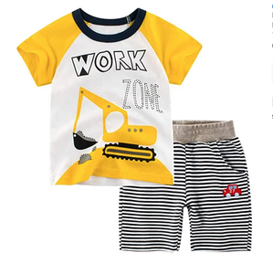 Vêtements d'été en gros pour enfants : T-shirts à manches courtes pour bébés, ensembles de vêtements pour garçons, costumes personnalisés en coton pour le printemps - Product Image 5