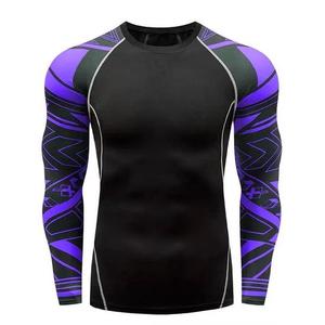 Nouveauté Prix de gros Couleur personnalisée Respirant Imprimé par transfert thermique personnalisé Rashguard à manches longues 200g Polyester - Product Image 1