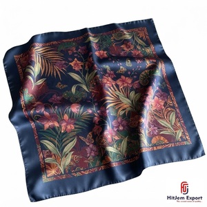 Foulard carré imprimé sur mesure effet soie de haute qualité, fabricant OEM ODM, produits textiles personnalisés Bioko, vente en gros - Product Image 2
