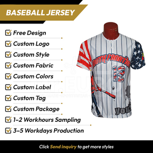 Custom Sublimation Baseball Jersey Youth Fanatic <b>Striped</b> <b>White</b> <b>Black</b> Short Sleeve Men's Moisture-Wicking Adult Team Apparel - Product Image 2