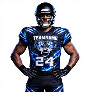 Camiseta Azul de Entrenamiento de Fútbol Americano para Hombre, Uniforme Deportivo Transpirable de Secado Rápido, Diseño Sublimado de Última Generación - Product Image 1