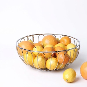 Panier à fruits en fil chromé pour comptoir, grande capacité, organisateur de fruits en métal pour centre de table de cuisine, en promotion - Product Image 1