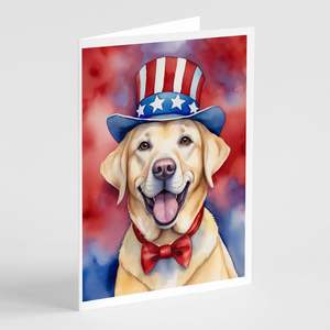 Lunatique A7 Taille 5x7 Cartes Vierge Pack 8 Patriotic American Labrador Retriever Cartes de Voeux avec Enveloppes - Product Image 1