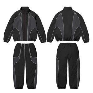 <b>Jacket</b> and Pants Track Set Polyester Nylon Windbreaker Sports Tracksuit Set for Men - Product Image 2