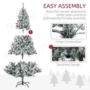 Warm White LED Christmas <b>Trees</b> with Snow Frosted <b>Branches</b> - Product Image 5