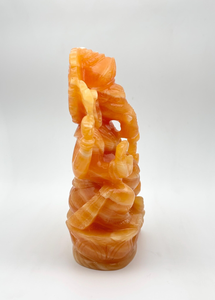 Estatua de Piedra Tallada a Mano del Dios Ganesha Naranja, Ídolo Hindú Decorativo, Ganesh Murti para el Hogar, Templo, Sala de Pooja, Regalo - Product Image 5
