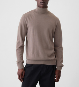 <b>Men's</b> 100% Cashmere <b>Turtleneck</b> <b>Sweater</b> Full Sleeve Knitted Solid Color Autumn Wear - Product Image 1