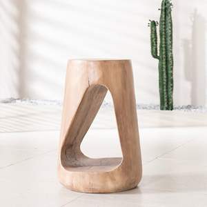 Mesa auxiliar redonda moderna de 14.56' con acabado liso, mesita de noche de óxido de magnesio, mesa auxiliar contemporánea - Product Image 2