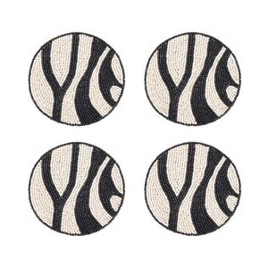 Elegant Handcrafted <b>Beaded</b> Design Martini Glass Coaster <b>Set</b> New Arrival 4 Coasters for Home Decor Weddings and Parties - Product Image 3