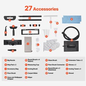 Potente pulitore a vapore portatile con 27 accessori e cavo di alimentazione Extra-lungo con serbatoio da 51 once per la pulizia di pavimenti in piastrelle per stanchi - Product Image 2