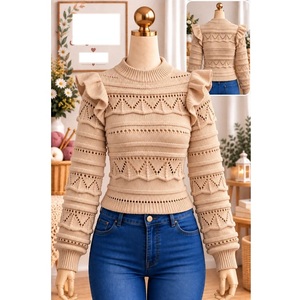 Suéteres 100% acrílico o algodón, calibre 12, para mujer, los más modernos, informales, para la temporada de invierno, proveedor de Bangladesh. - Product Image 1