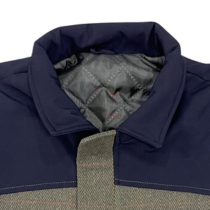 Chaleco de Caza al por Mayor, de Lana Tweed Acolchado y Forrado, Azul Marino, con Hombros Reforzados, OEM, Ropa de Campo para Hombre - Product Image 3