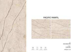 Azulejos de porcelana modernos y elegantes con diseño tallado, tamaño 600x1200, azulejos de gran tamaño para uso interior residencial y comercial. - Product Image 2