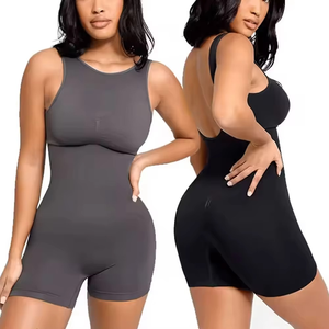 Mono sin mangas de cintura alta para mujer, color liso, control de abdomen, moldeador, ajuste ceñido, para todas las estaciones, ropa de gimnasio - Product Image 5